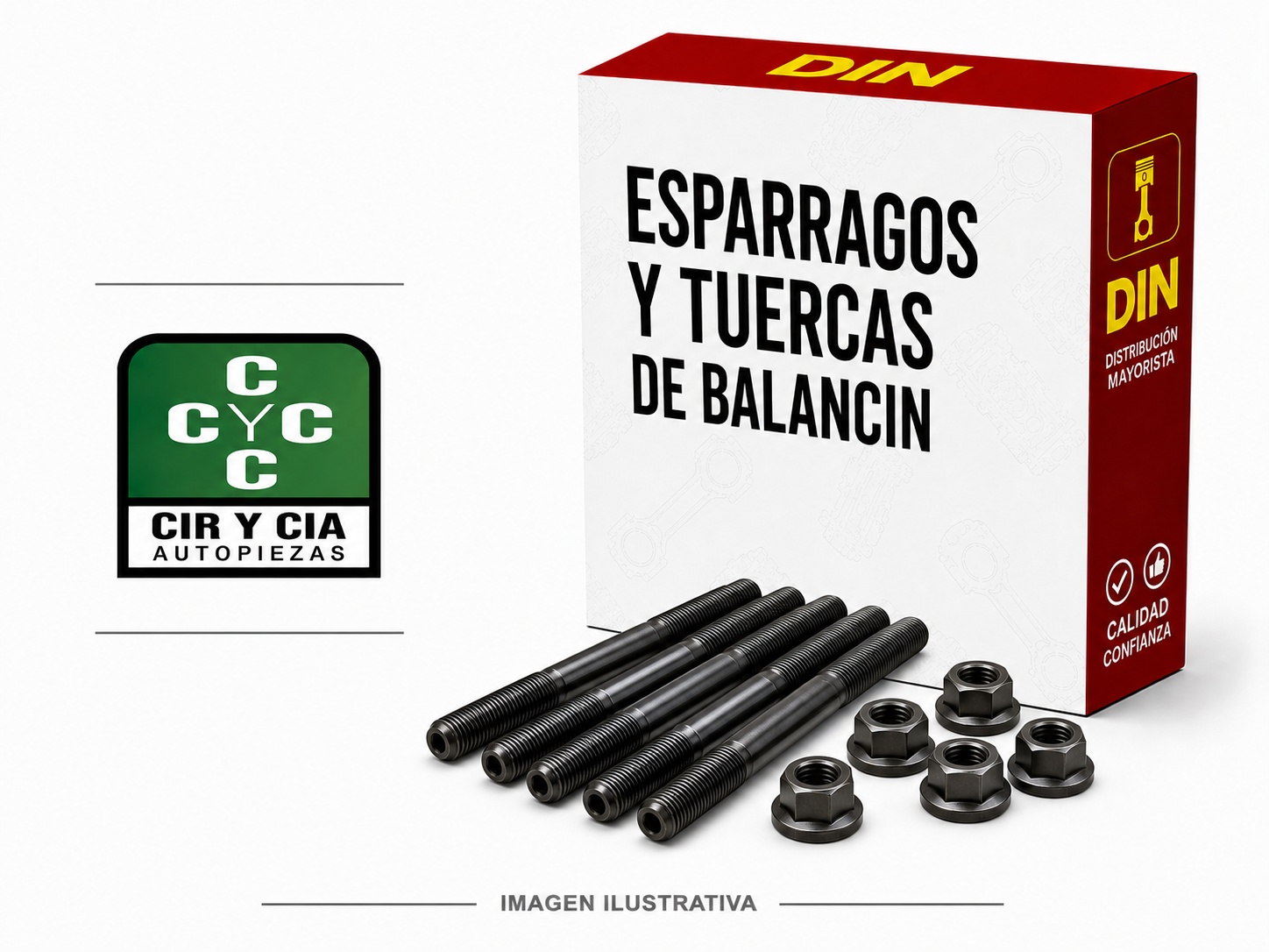 ESPARRAGOS BALANCIN - CHEVROLET 230-250 CROMO-NIQUEL REFORMA (ROSCA DE LOS 2 LADOS)